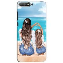 Чехол с печатью для Huawei Y6 2018 - (Мама с ребенком) (AlphaPrint) (Мама с доченькой)