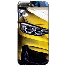 Чехлы с Машинами на Хуавей У6 2018 (VPrint) (Желтая машина)