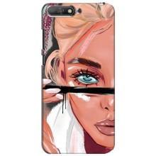 Чехол с печатью для Huawei Y6 2018 - (Мода) (AlphaPrint) (Макияж)