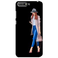 Чехол с картинкой Модные Девчонки Huawei Y6 2018 (Девушка со смартфоном)