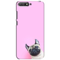 Бампер для Huawei Y6 2018 с картинкой "Песики" – Собака на розовом