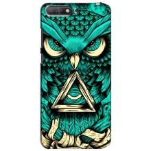 Чехол с птицами на Huawei Y6 2018 (VPrint) (Сова с глазом)