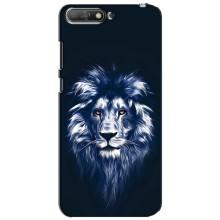 Чехол со Львом для Huawei Y6 2018 (VPrint) (Синий Лев)