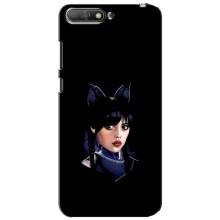 Чехлы Венсдей на Huawei Y6 2018 Уэнсдей (AlphaPrint) (серьезная Уэнздей)