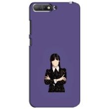 Чехлы Венсдей на Huawei Y6 2018 Уэнсдей (AlphaPrint) (Уэнздей в черном)