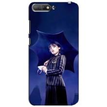 Чехлы Венсдей на Huawei Y6 2018 Уэнсдей (AlphaPrint) (Уэнздей с зонтом)