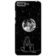 Чохол з малюнком кіт на Huawei Y6 2018 – Дівчина з котом