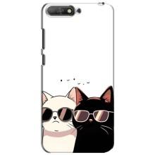 Чохол з малюнком кіт на Huawei Y6 2018 – Коти в окулярах