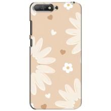 Чехол с цветочным принтом на Хуавей У6 2018 – Бежевые цветы