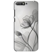 Чехол с цветочным принтом на Хуавей У6 2018 – Черные цветы