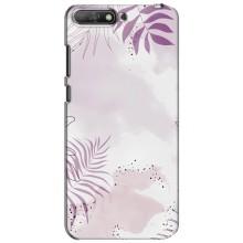 Чехол с цветочным принтом на Хуавей У6 2018 – Фиолетовые листья