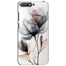 Чехол с цветочным принтом на Хуавей У6 2018 – Цветы на белом