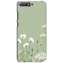 Чехол с цветочным принтом на Хуавей У6 2018 – Цветы на зеленом