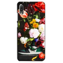 Брендновые Чехлы для Huawei Y6 2019 - (PREMIUMPrint) (Nike цветы)