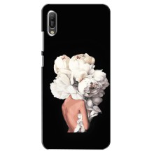 Чехлы (ART) Цветы на Huawei Y6 2019 (VPrint) (Белые цветы)