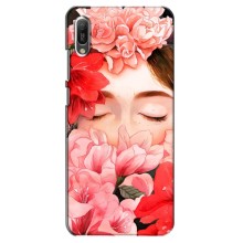 Чехлы (ART) Цветы на Huawei Y6 2019 (VPrint) (Глаза в цветах)