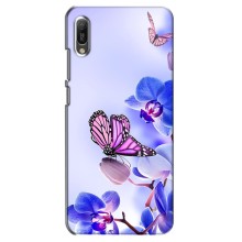 Чехлы с Цветами для Huawei Y6 2019 (VPrint) (Бабочка на цветочке)