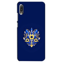 Чохли для Huawei Y6 2019 Укр. Символіка (AlphaPrint) (Квітковий Герб)