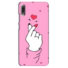 Чехол с принтом для Huawei Y6 2019 (AlphaPrint - Знак сердечка) – Знак Love