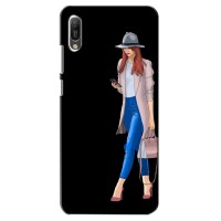 Чехол с картинкой Модные Девчонки Huawei Y6 2019 (Девушка со смартфоном)
