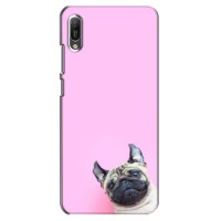 Бампер для Huawei Y6 2019 с картинкой "Песики" (Собака на розовом)