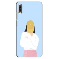 Силиконовый Чехол на Huawei Y6 2019 с картинкой Стильных Девушек – Желтая кепка