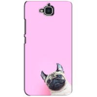 Бампер для Huawei Y6 Pro с картинкой "Песики" – Собака на розовом