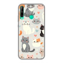 Чехол с рисунком кот на Huawei Y6p (Коллаж котов)