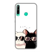 Чехол с рисунком кот на Huawei Y6p (Коты в очках)
