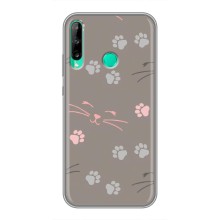 Чехол с рисунком кот на Huawei Y6p (Лапы и усы)