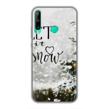 Новогодние, Праздничные Чехлы для Huawei Y6p - 2024 год (Let it snow)