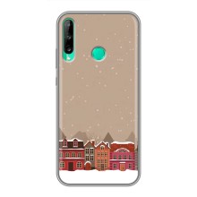 Новогодние, Праздничные Чехлы для Huawei Y6p - 2024 год (Зимний город)