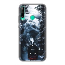 Новогодние, Праздничные Чехлы для Huawei Y6p - 2024 год (Зимний поезд)