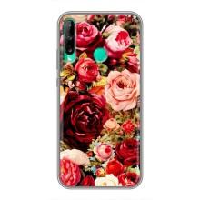 Силиконовый бампер с принтом (цветочки) на Хуавей У6п (Букет цветов)