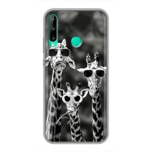 Силиконовый чехол с КАРТИНКАМИ лето для Huawei Y6p (AlphaPrint) (Жирафы в очках)