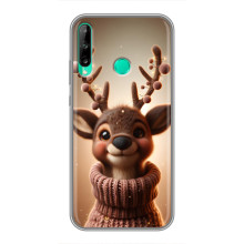 Яркий чехол для Huawei Y6p с Зимними Оленятами – Олень в свитере