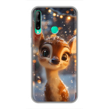 Яркий чехол для Huawei Y6p с Зимними Оленятами – Оленёнок среди гирлянд
