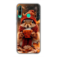 Печатный чехол «Зверята с кофе» для Huawei Y6p – Белка с кофе