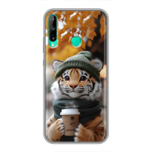 Печатный чехол «Зверята с кофе» для Huawei Y6p – Тигр с кофе