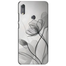 Чохол з квітковим принтом на Хуавей Y6s (Чорні квіти)