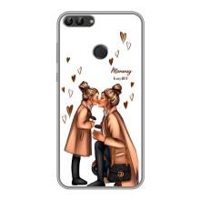 Чехол с печатью для Huawei Y7 Prime 2018 - (Мама с ребенком) (AlphaPrint) (Дочка и мама)