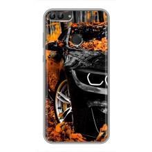 Чехлы с Машинами на Хуавей Y7 Прайм 2018 (VPrint) (Черная Машина)