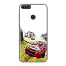 Чехлы с Машинами на Хуавей Y7 Прайм 2018 (VPrint) (Гоночные Тачки)