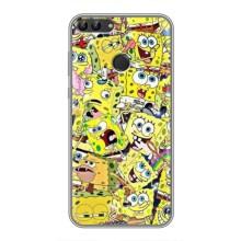 Чехол Губка Боб для Хуавей Y7 Прайм 2018 – Эмоции Спанч Боба