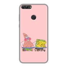 Чехол Губка Боб для Хуавей Y7 Прайм 2018 – За партой