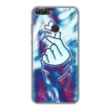 Чехол с принтом для Huawei Y7 Prime 2018 (AlphaPrint - Знак сердечка)