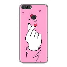 Чехол с принтом для Huawei Y7 Prime 2018 (AlphaPrint - Знак сердечка)
