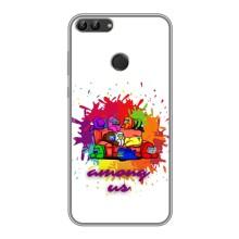 Чехол Амонг Ас для Huawei Y7 Prime 2018 (AlphaPrint) (Яркий АмонгАс)