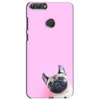 Бампер для Huawei Y7 Prime 2018 с картинкой "Песики" (Собака на розовом)