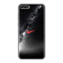 Чехол для Huawei Y7 Prime 2018 - с принтом Найк (AlphaPrint) (Найк красный)